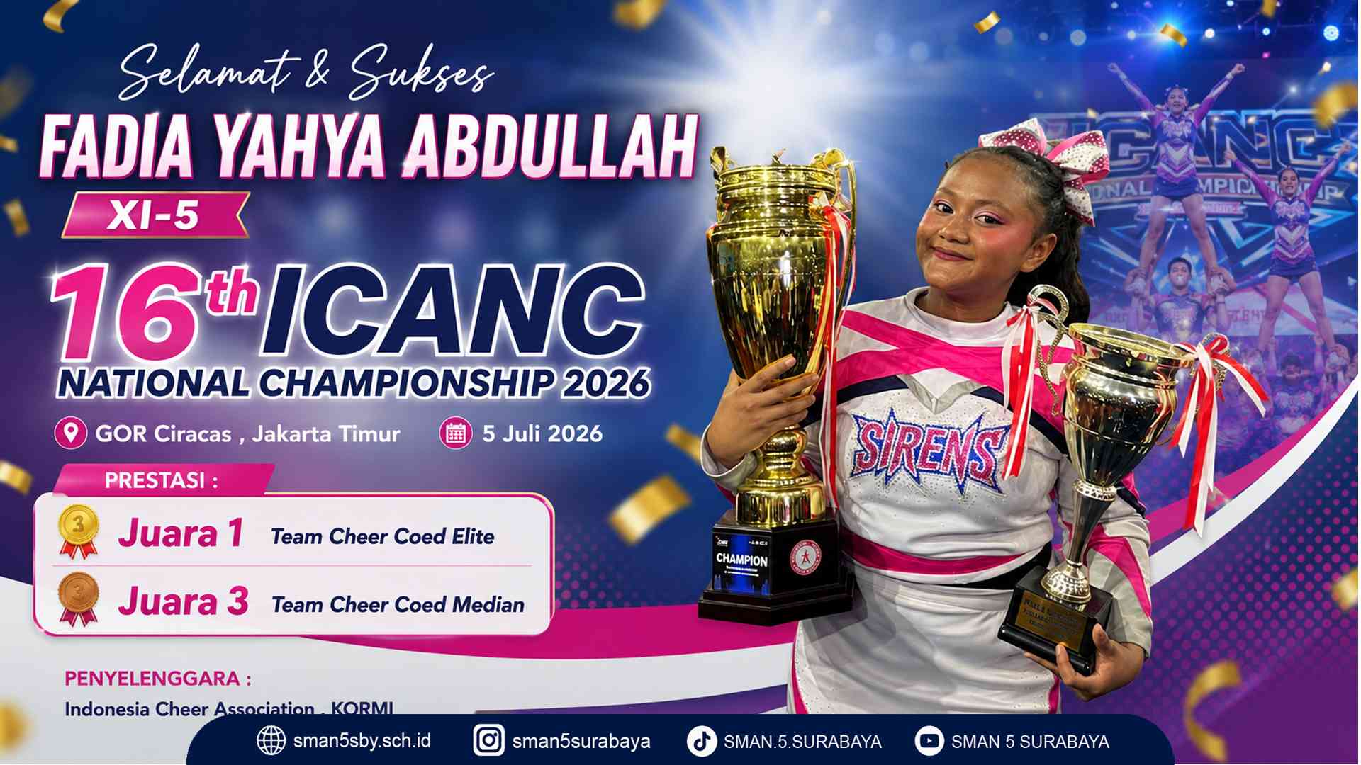 Fadia Yahya Abdullah, Atlet Berbakat SMA Negeri 5 Surabaya