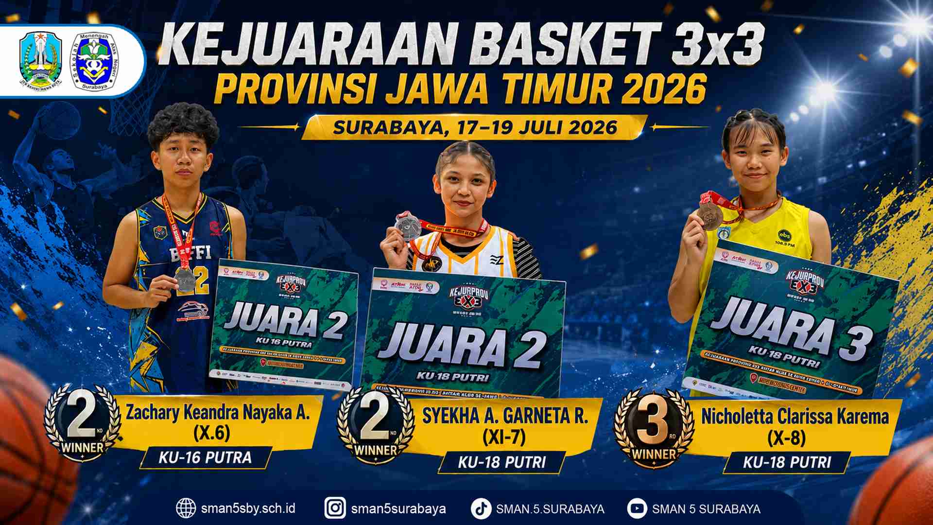 Prestasi di Kejuaraan Basket 3×3 Prov Jatim