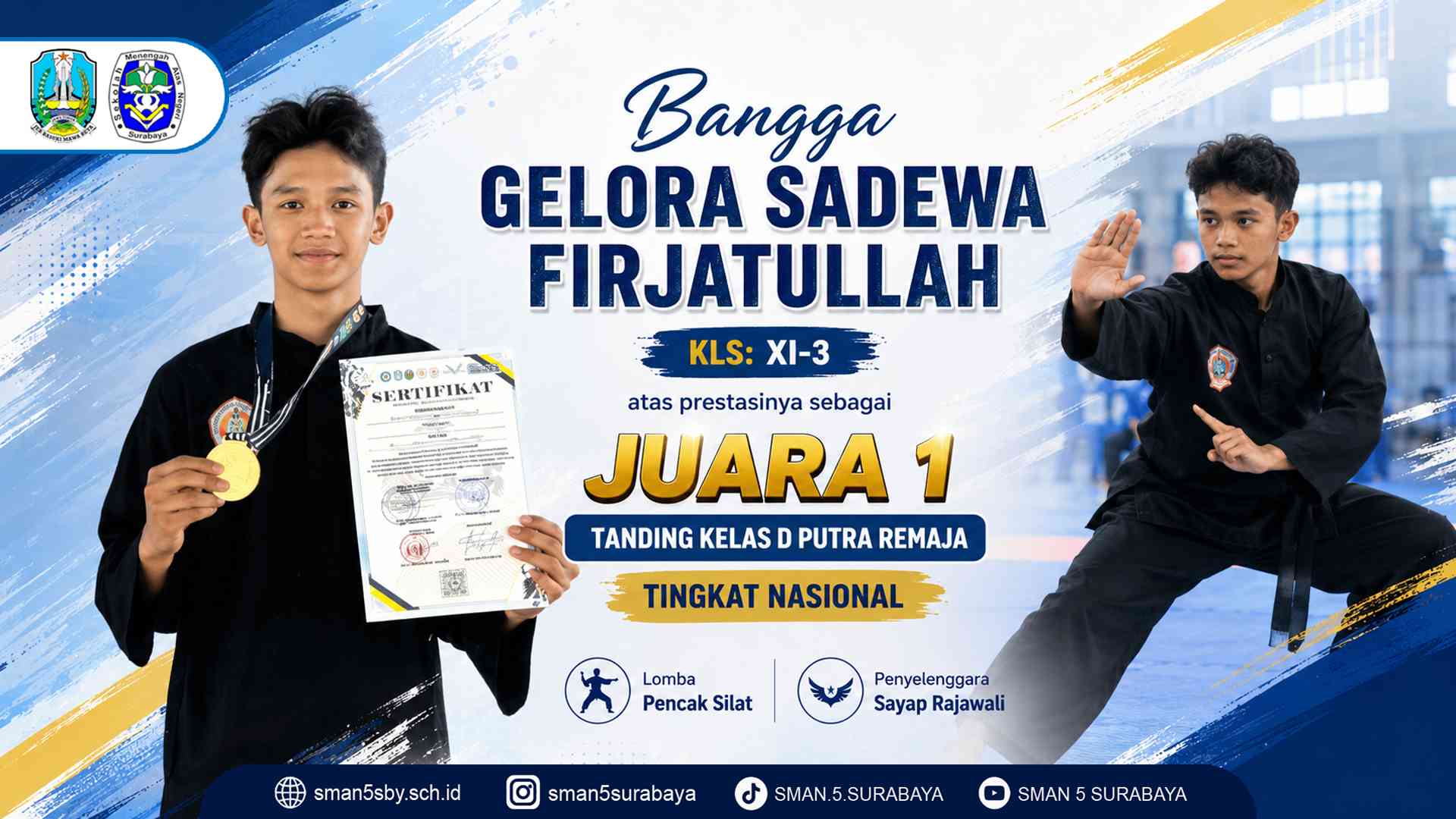 Juara 1 Tanding Kelas D Putra Remaja