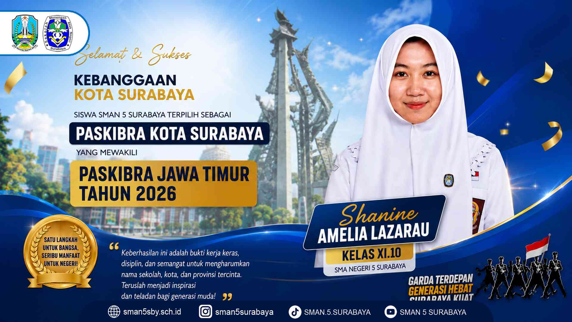 Terpilih sebagai Paskibraka Jawa Timur 2026