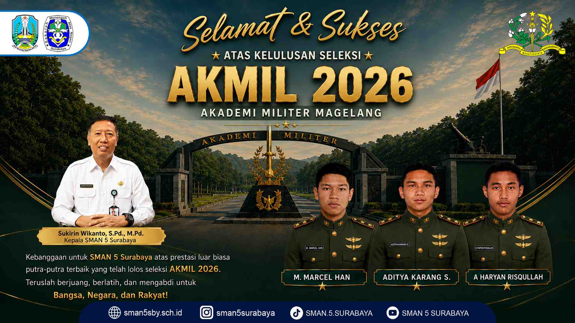 Prestasi Membanggakan – Lulus Seleksi AKMIL 2026