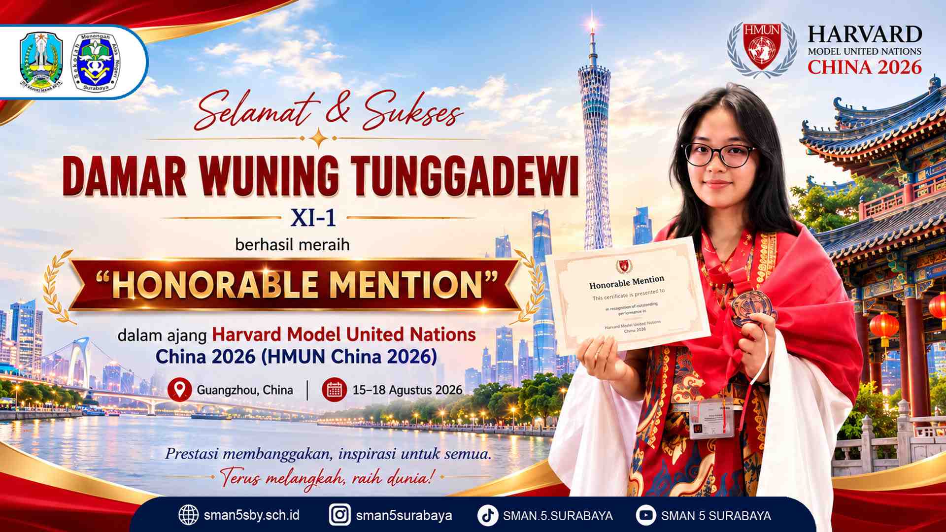 Torehkan Prestasi di HMUN China 2026
