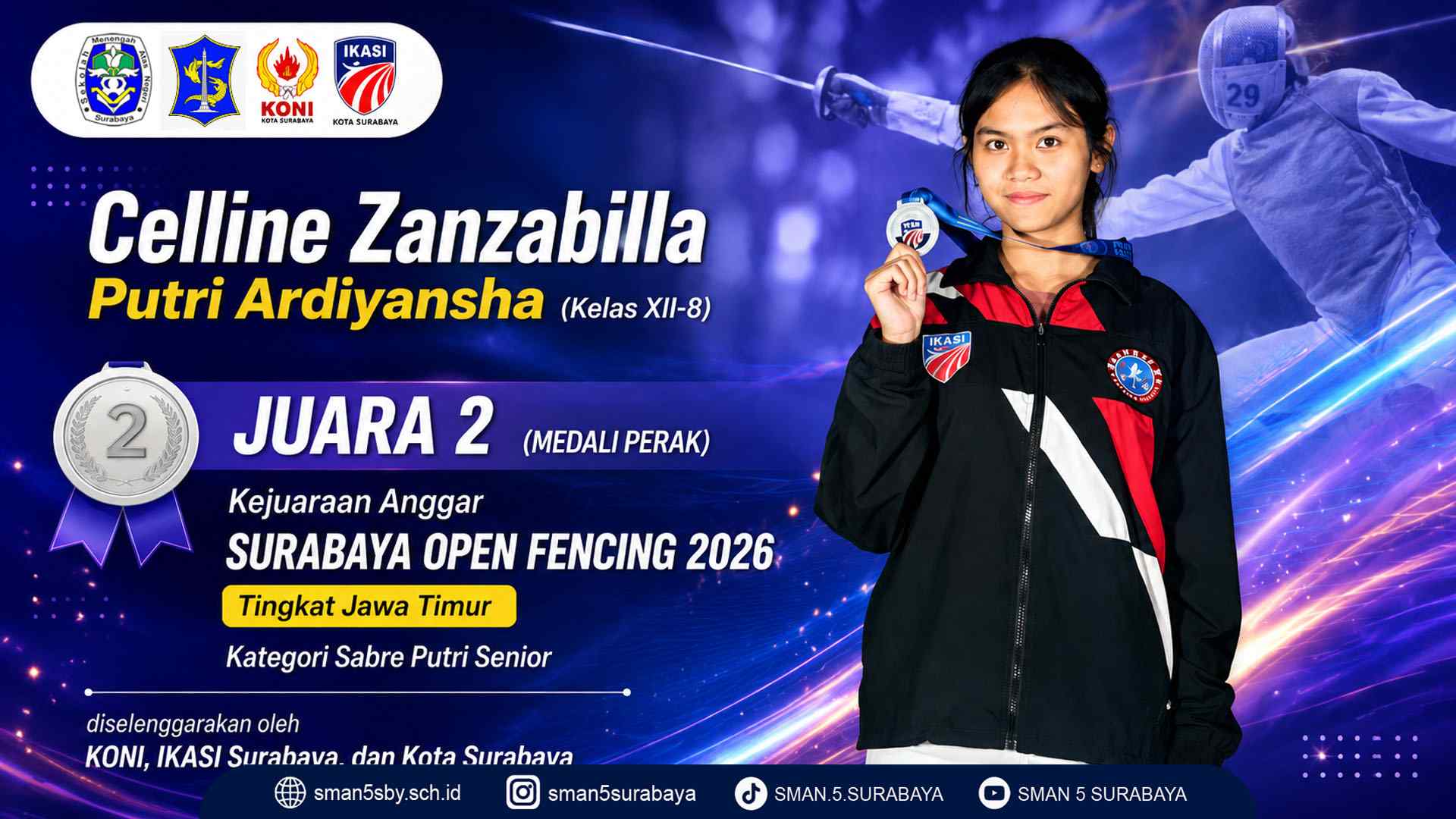 Medali Perak Kejuaraan Anggar Jawa Timur 2026